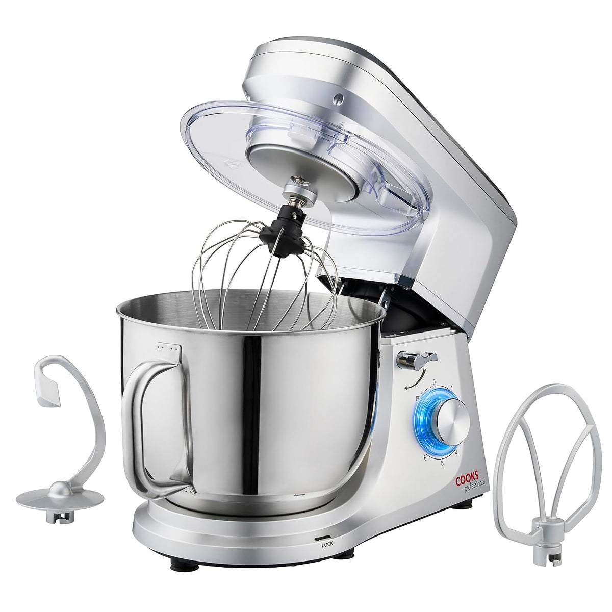 Stand Mixer 1200W 7.4 Qt Stainless Steel Bowl 6 Speeds Pulse Pink