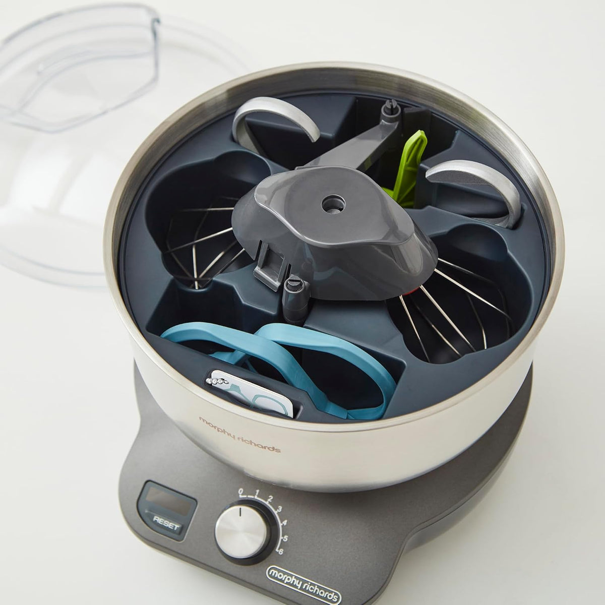 Stand Mixer 4.2 Qt 650W 6 Speeds Dual Beaters Gray