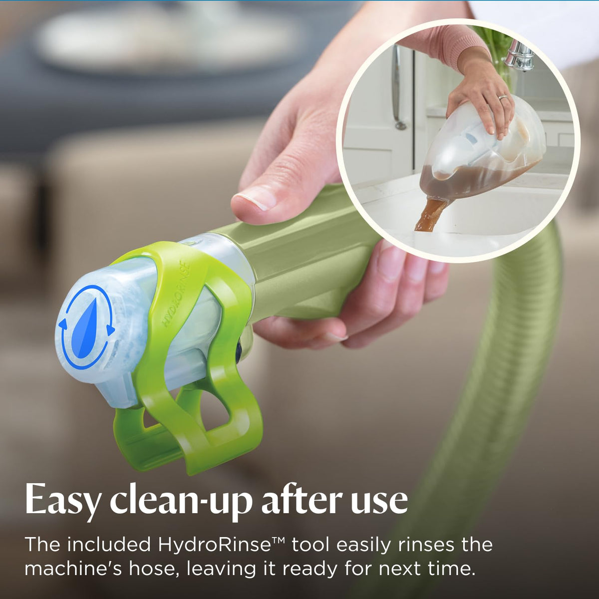 Portable Spot Cleaner 7800Pa Suction Dual Tank 1.5 Qt Green