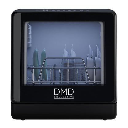 Mini Countertop Dishwasher 5.3 Qt Touch Control LED Display 6 Programs Black