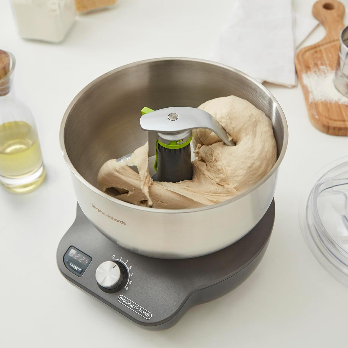 Stand Mixer 4.2 Qt 650W 6 Speeds Dual Beaters Gray