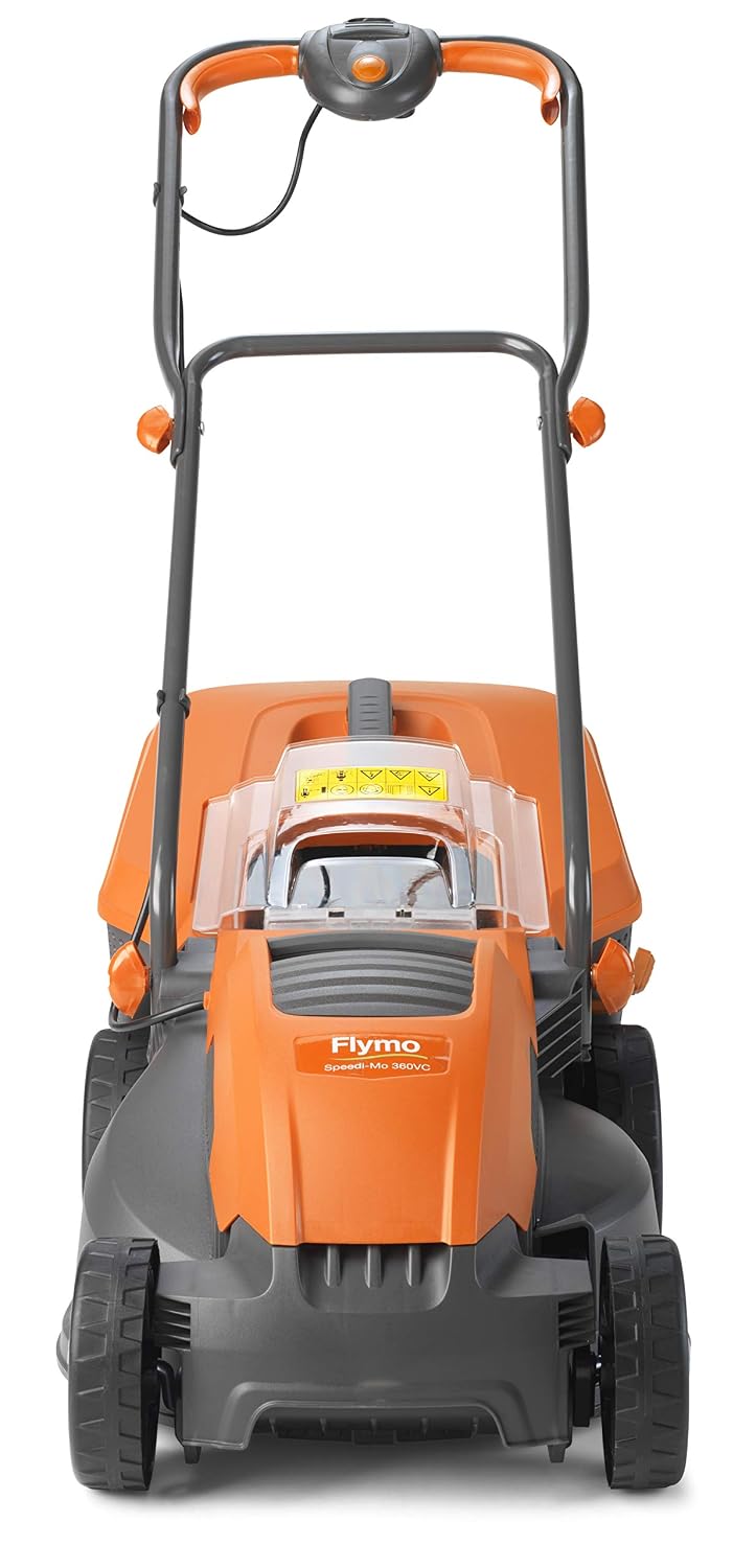 Corded Electric Hover Lawn Mower 1500W 14.2in 10.6 Gal 5 Heights Orange Gray