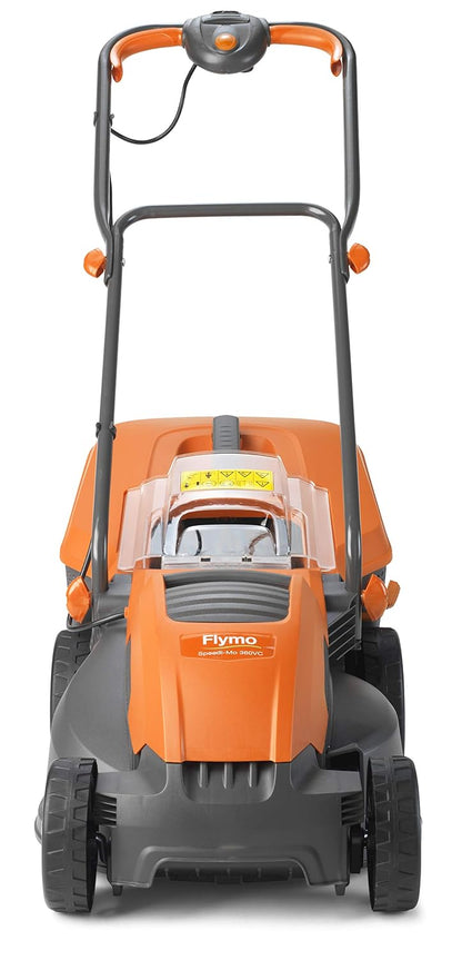 Corded Electric Hover Lawn Mower 1500W 14.2in 10.6 Gal 5 Heights Orange Gray