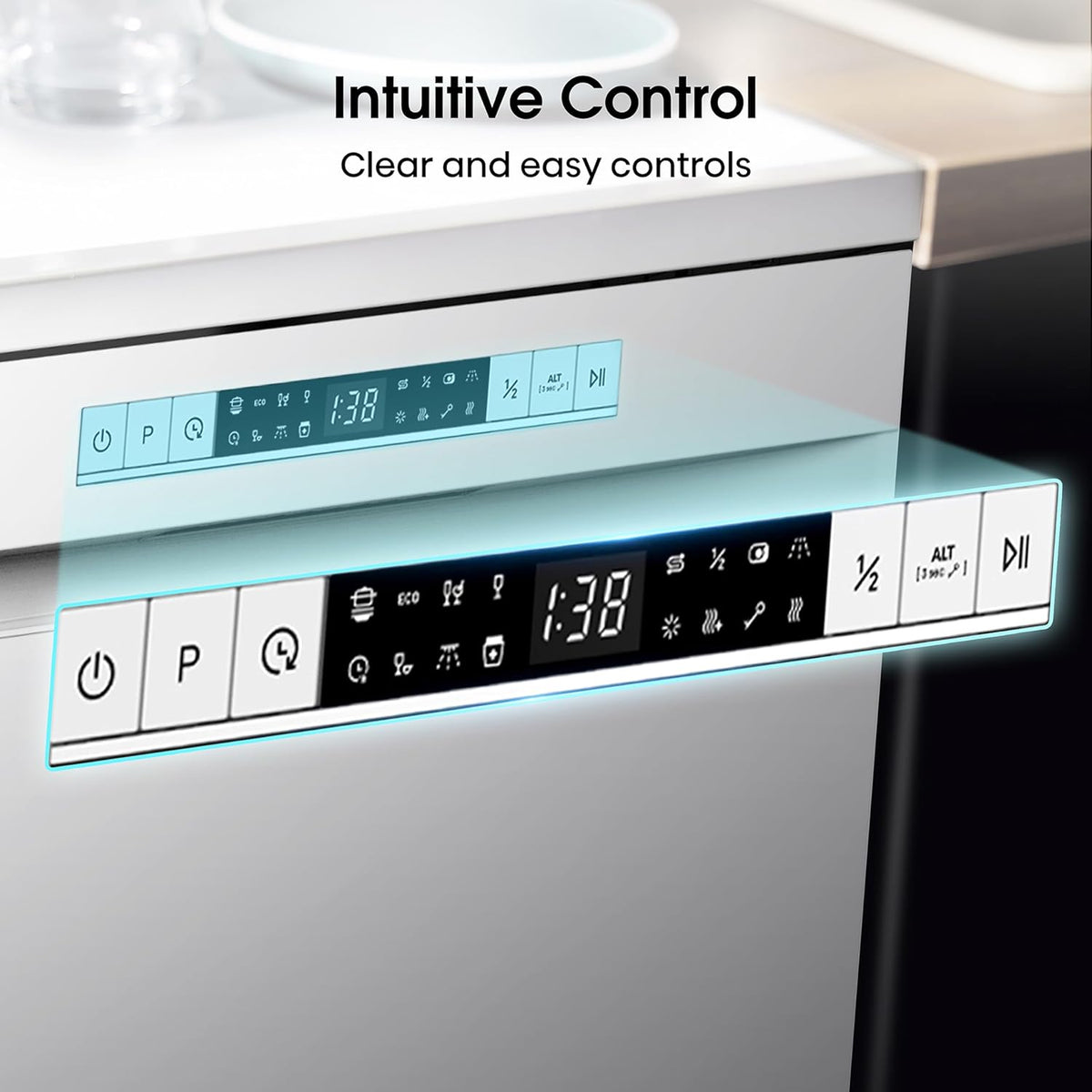 Freestanding Dishwasher 13 Place Settings 47dB 8 Programs White