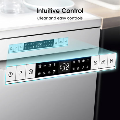 Freestanding Dishwasher 13 Place Settings 47dB 8 Programs White