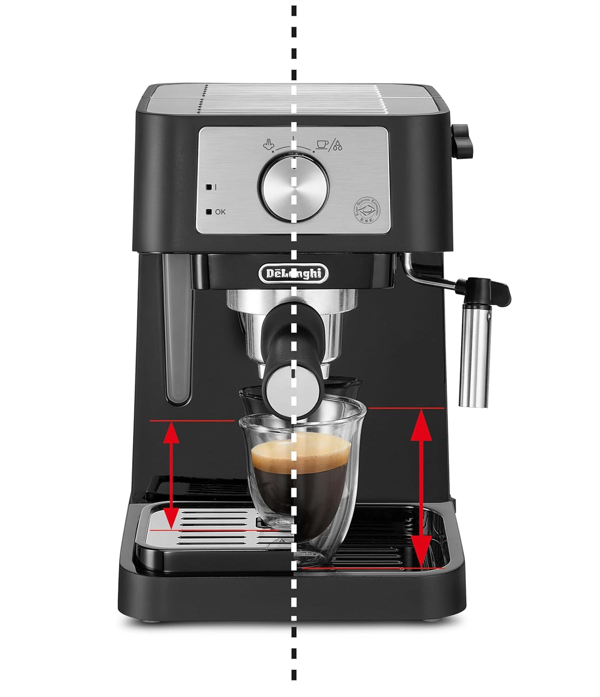 Pump Espresso Coffee Machine 15 Bar 1.1 Qt Stainless Steel Black