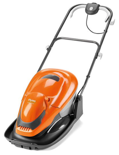 Hover Lawn Mower 13in 1700W 5.3 Gal Grass Box 4 Cutting Heights Orange Gray
