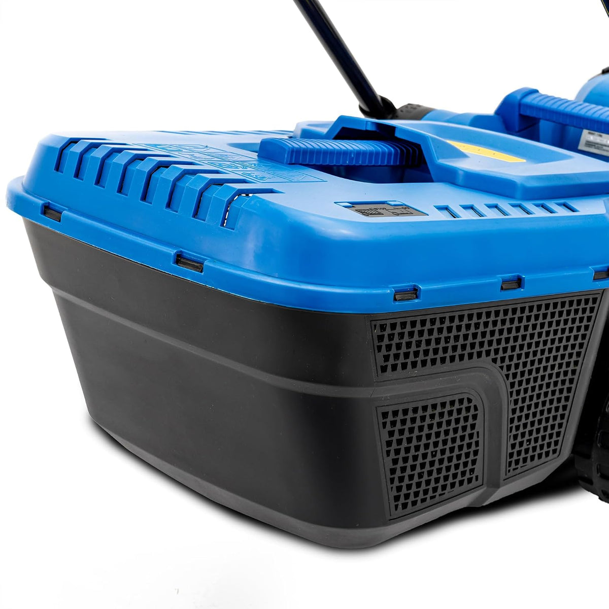 Corded Electric Lawn Mower 13in 1300W 7.9 Gal Grass Box 3 Heights Blue