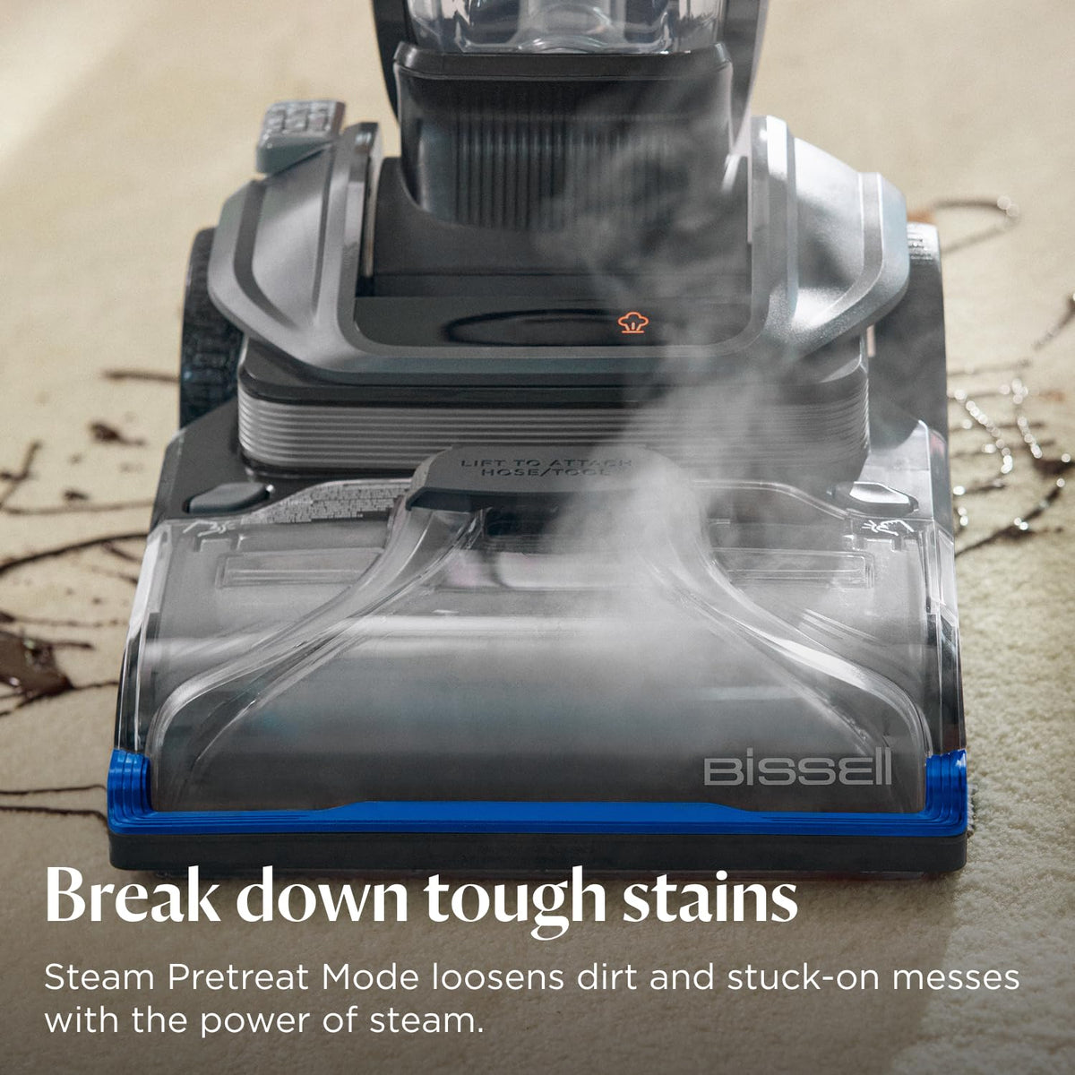 Carpet Cleaner Hydrosteam Technology 4 Qt Quick Dry 30 Mins Titanium Blue