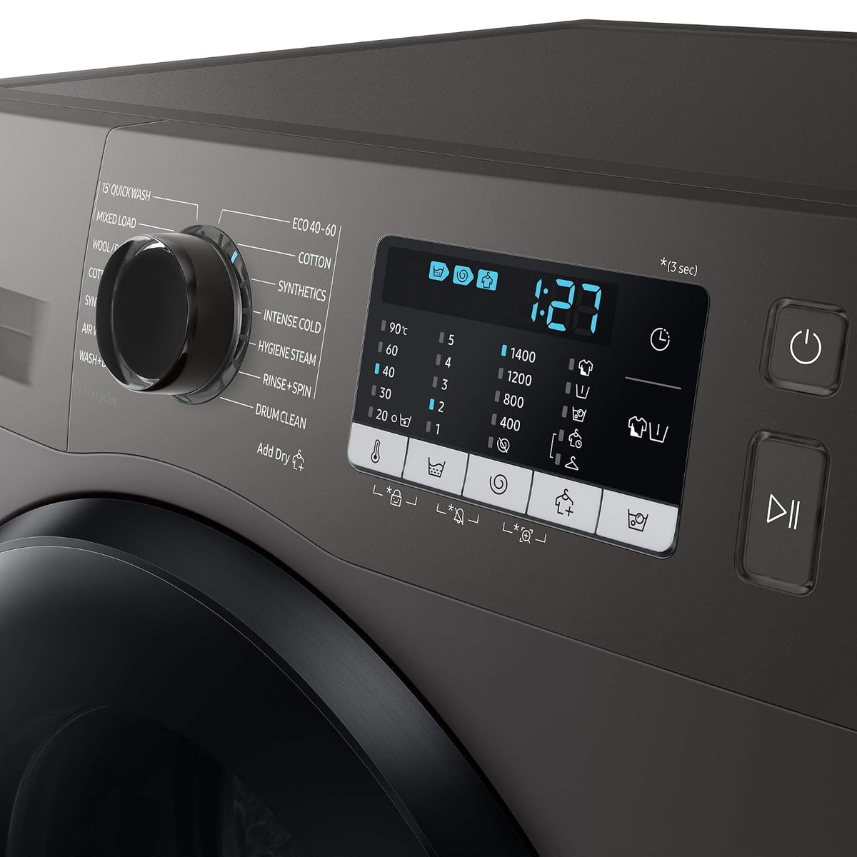 Freestanding Washer Dryer 17.6lb Wash 11lb Dry 1400rpm Graphite