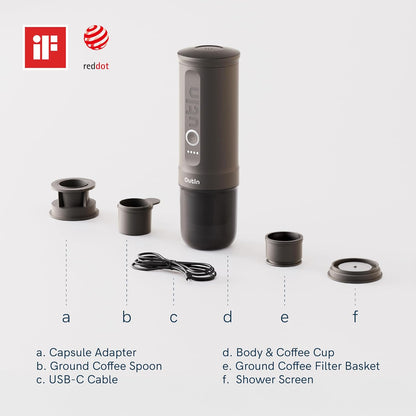Portable Espresso Machine 20 Bar Self-Heating USB-C Space Gray