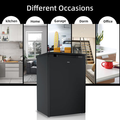 Upright Freezer 3.2 cu ft Reversible Door Adjustable Thermostat Black