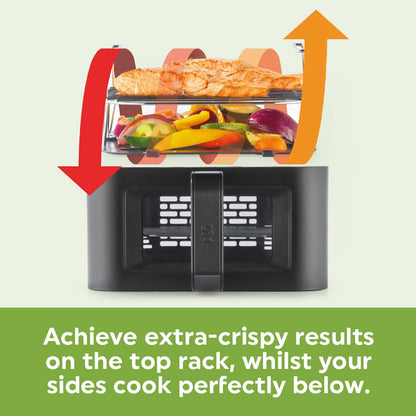 Double Stack Air Fryer 9.5 Qt 2400W 12 Functions Black