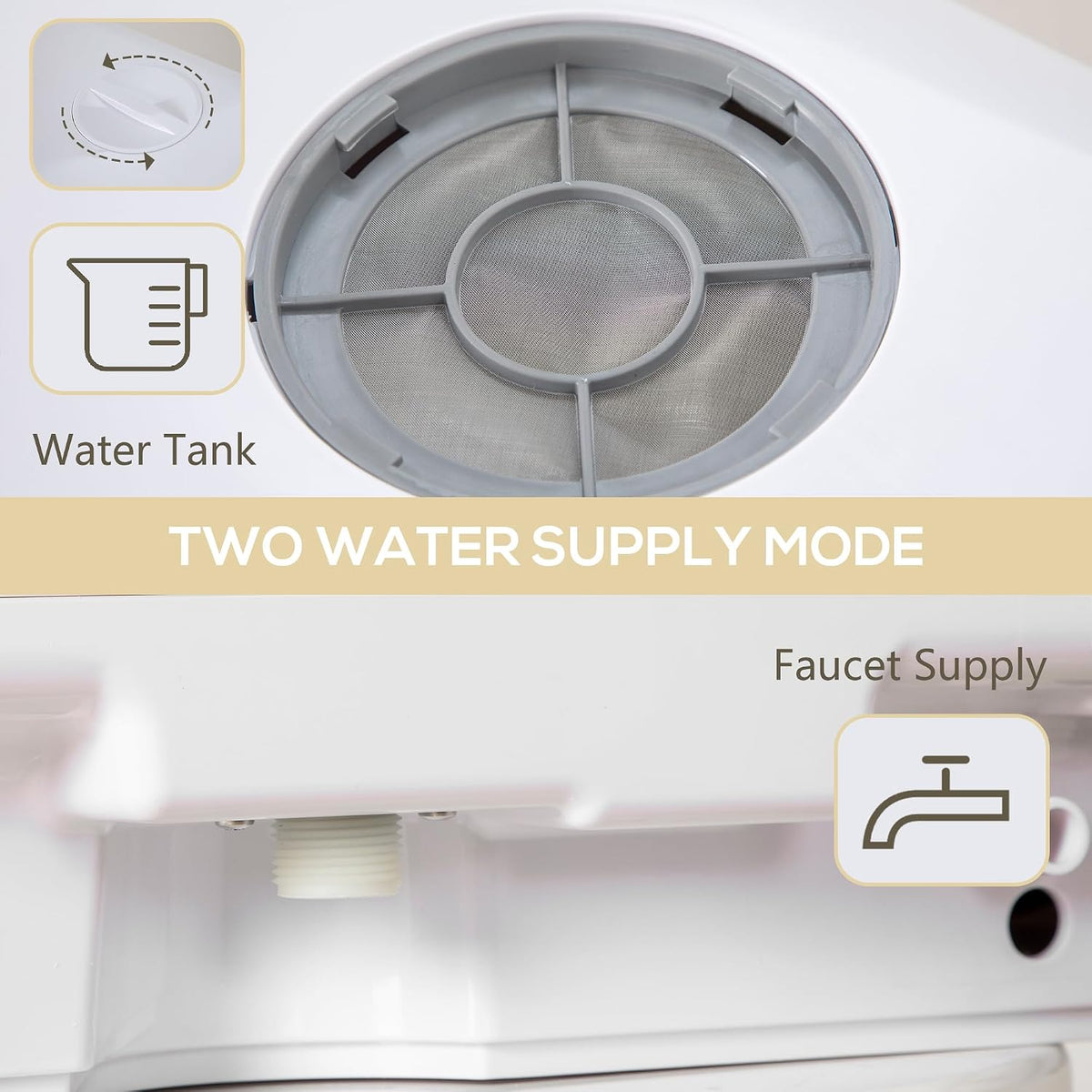 Table Top Dishwasher 6.3 Qt Built-In Tank 4 Place Settings Touch Control White