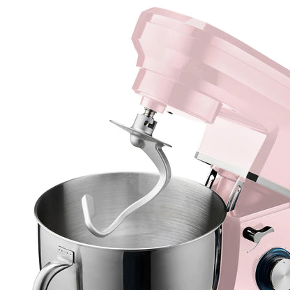 Stand Mixer 1200W 7.4 Qt Stainless Steel Bowl 6 Speeds Pulse Pink