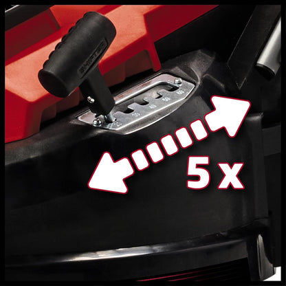 Corded Electric Lawn Mower 14.6in 1600W 10 Gal Grass Box 5 Heights Red Black