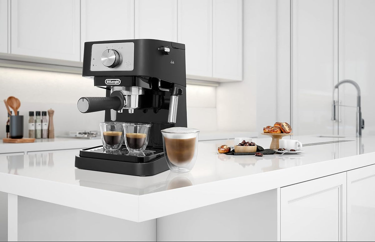 Pump Espresso Coffee Machine 15 Bar 1.1 Qt Stainless Steel Black