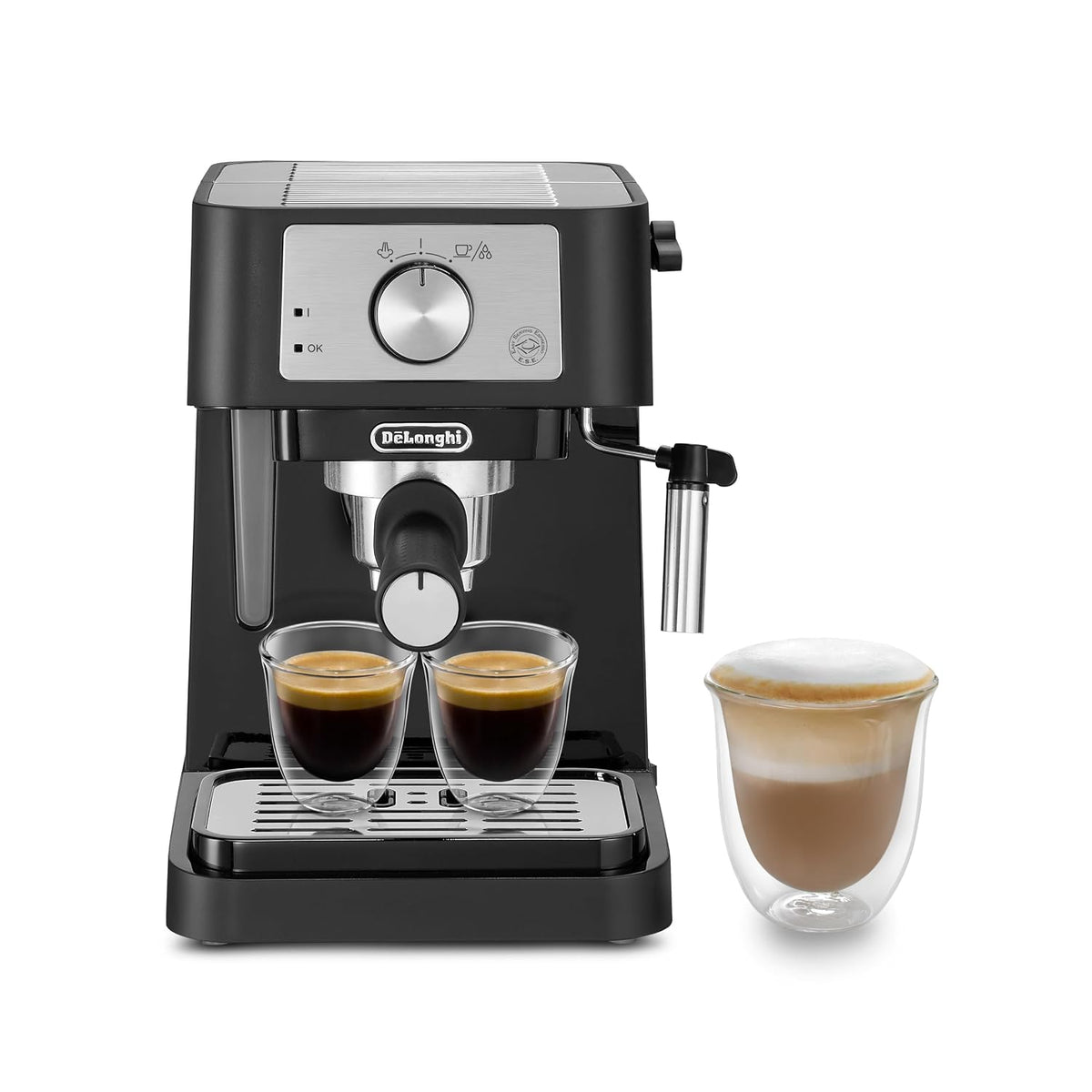 Pump Espresso Coffee Machine 15 Bar 1.1 Qt Stainless Steel Black