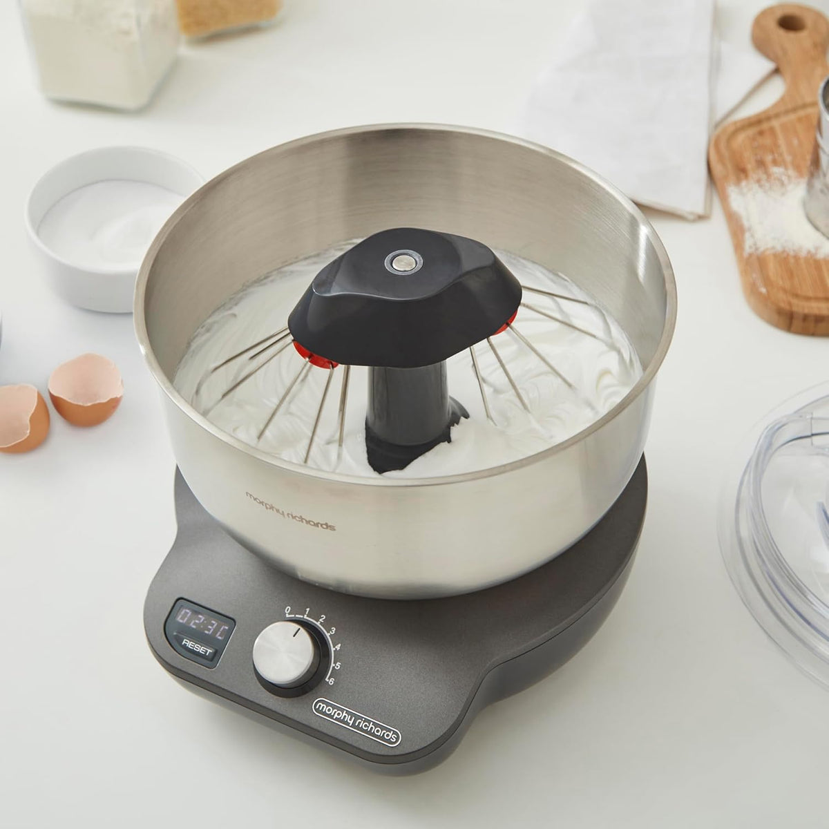 Stand Mixer 4.2 Qt 650W 6 Speeds Dual Beaters Gray