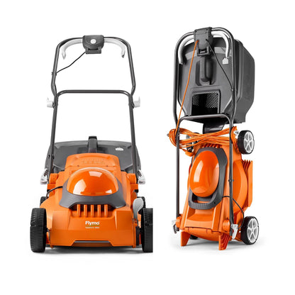 Corded Electric Lawn Mower 1600W 15in 11.9 Gal 5 Heights Orange Gray