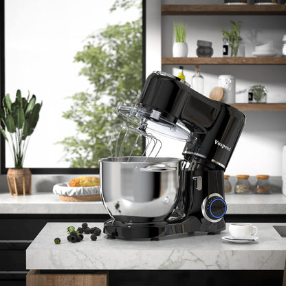 Stand Mixer 8.5 Qt 6 Speeds Tilt-Head Stainless Steel Bowl Black