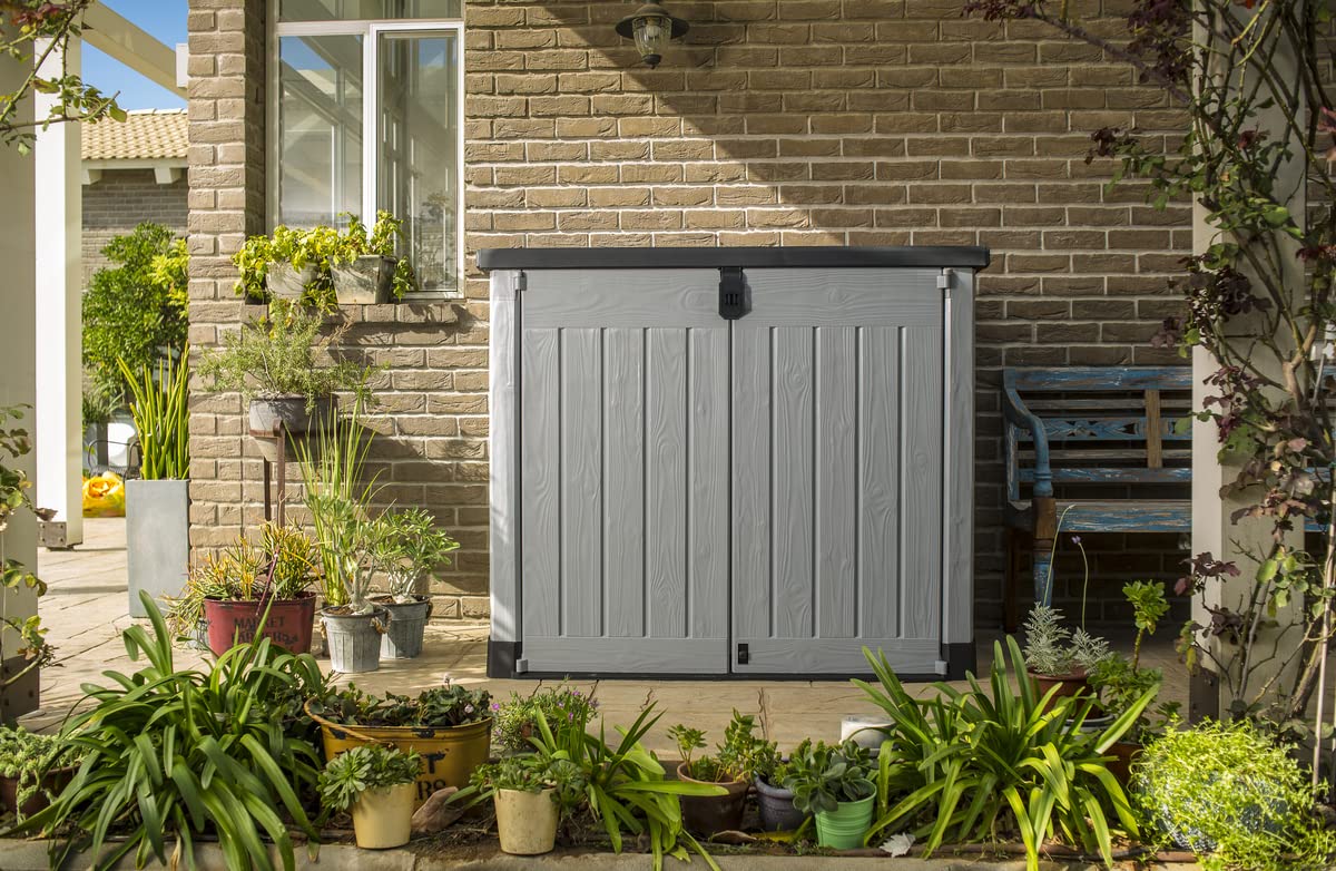 Outdoor Garden Storage Shed 57 X 32 X 48 In Gray Plastic Double Doors