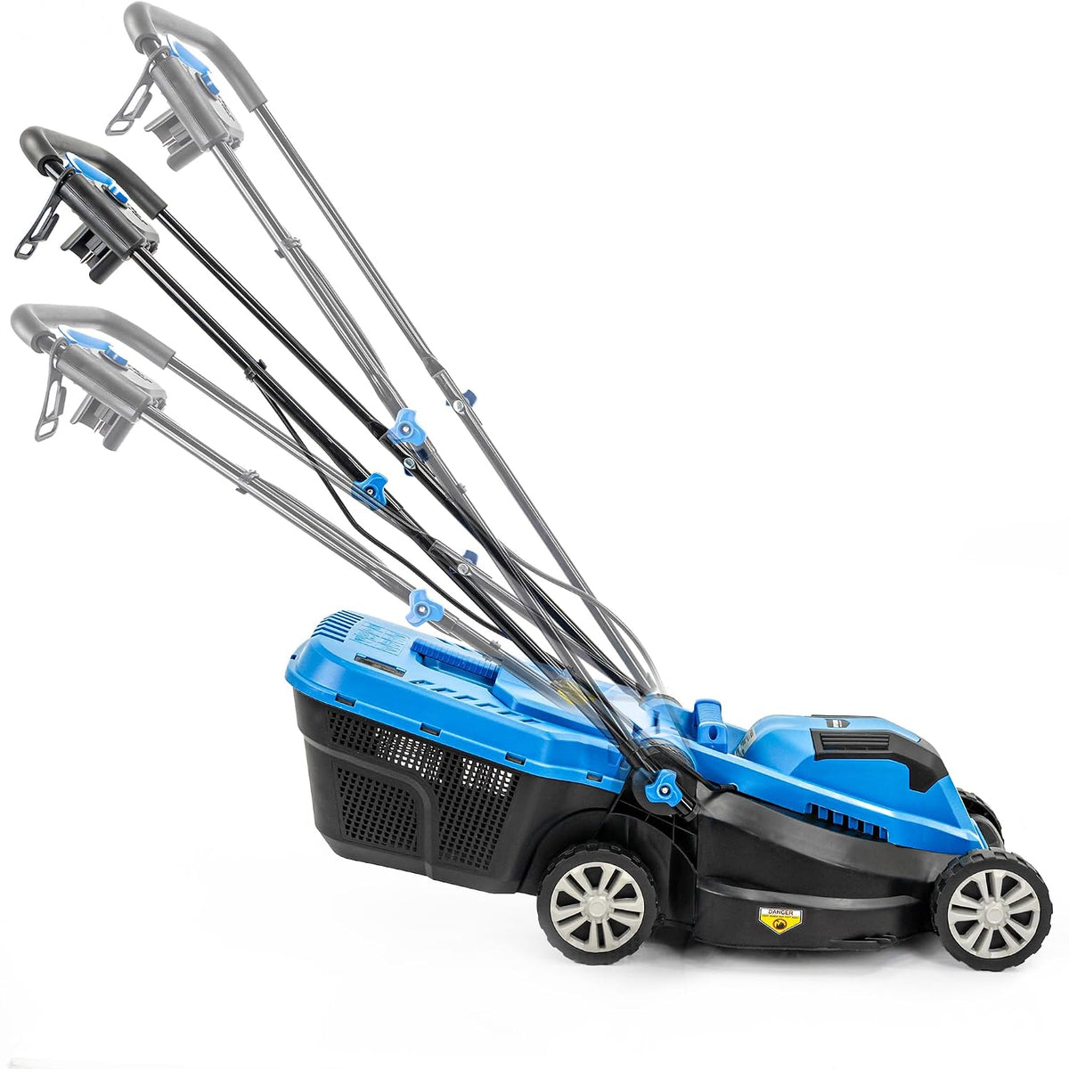 Corded Electric Lawn Mower 13in 1300W 7.9 Gal Grass Box 3 Heights Blue