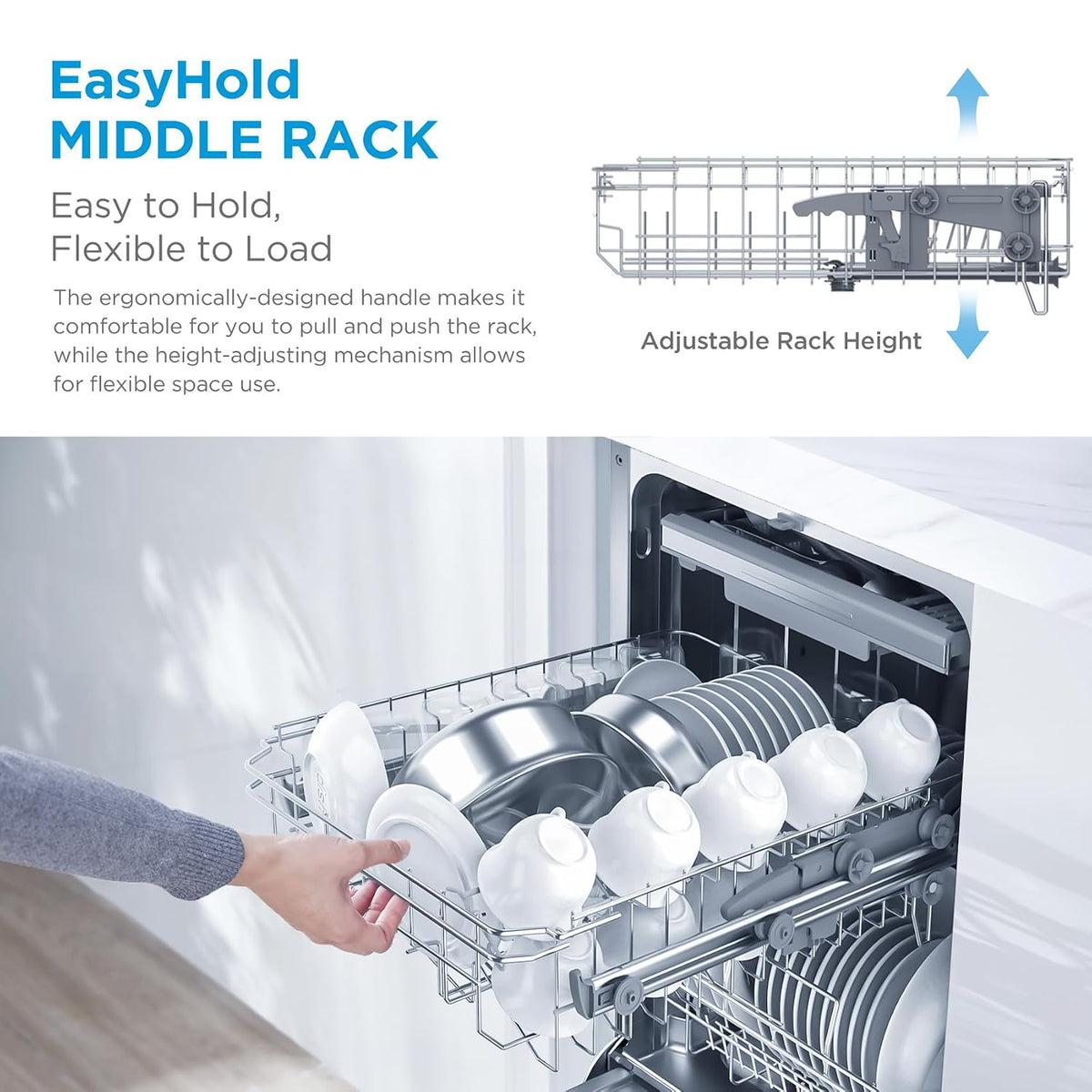 Freestanding Dishwasher 10 Place Settings 17.7in Stainless Steel