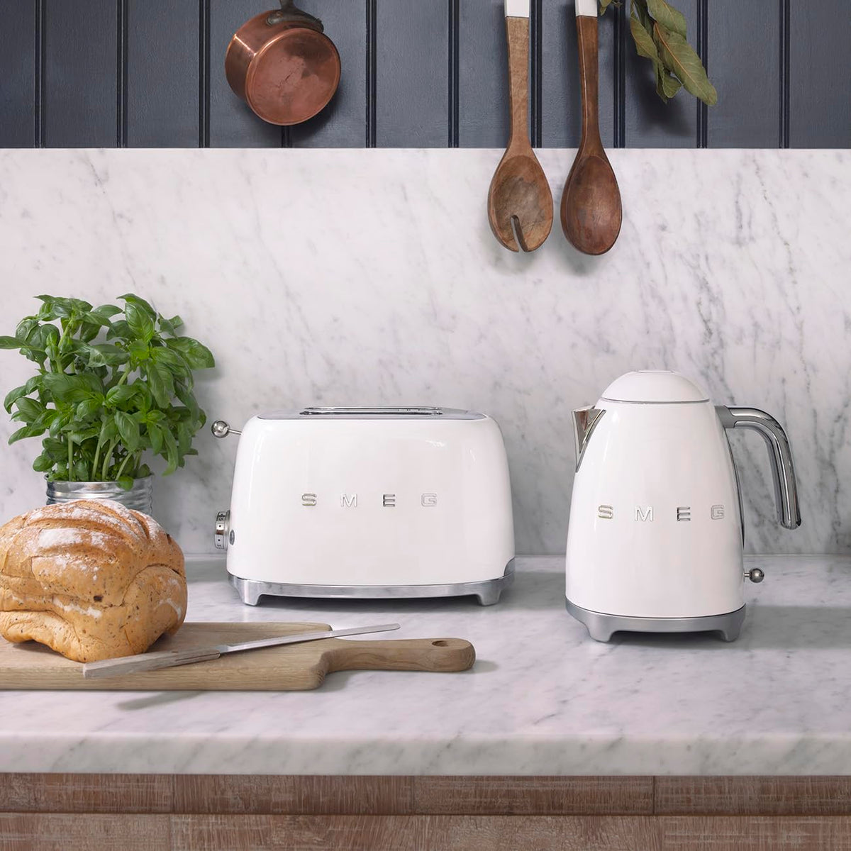 Kettle And Toaster Set 1.8 Qt 3kW 2 Slice 950W White