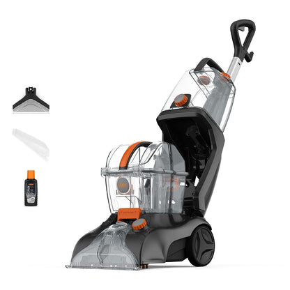 Carpet Cleaner 1200W 2.6 Qt Extra Large Tank SpinScrub Brushes Gray