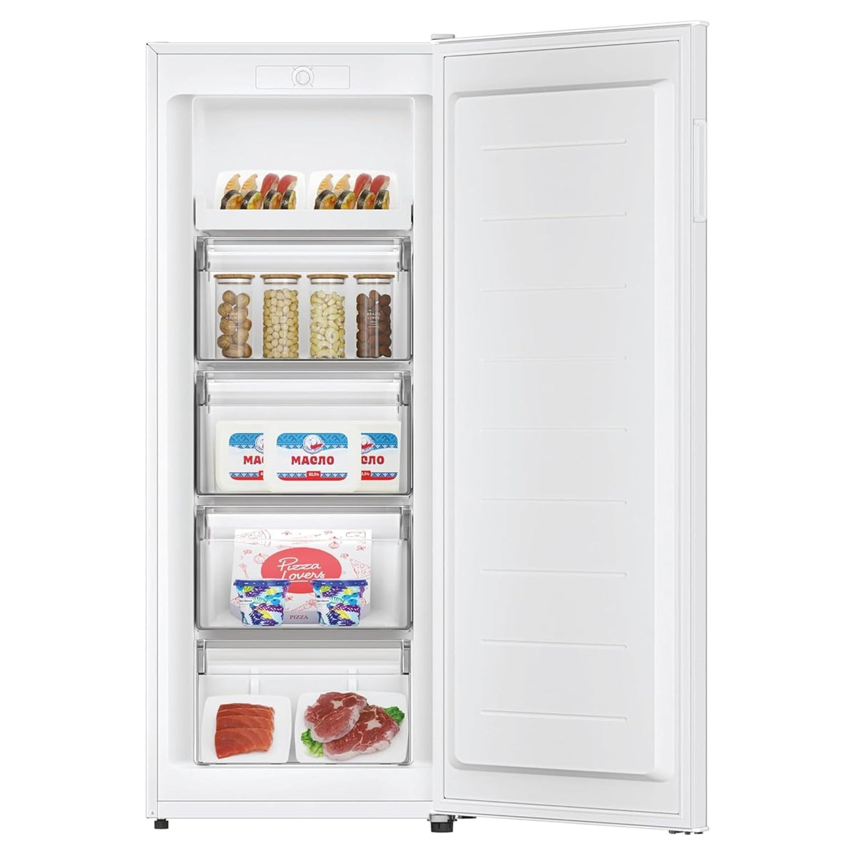 Upright Freezer 6 cu ft 200W E Rated 5 Shelves White