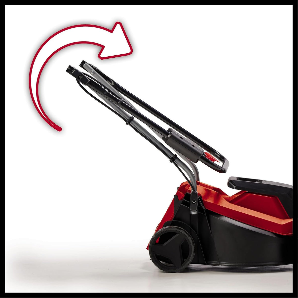 Electric Lawn Mower 12.6in 1000W 7.9 Gal Grass Box 3 Cutting Heights Red Black