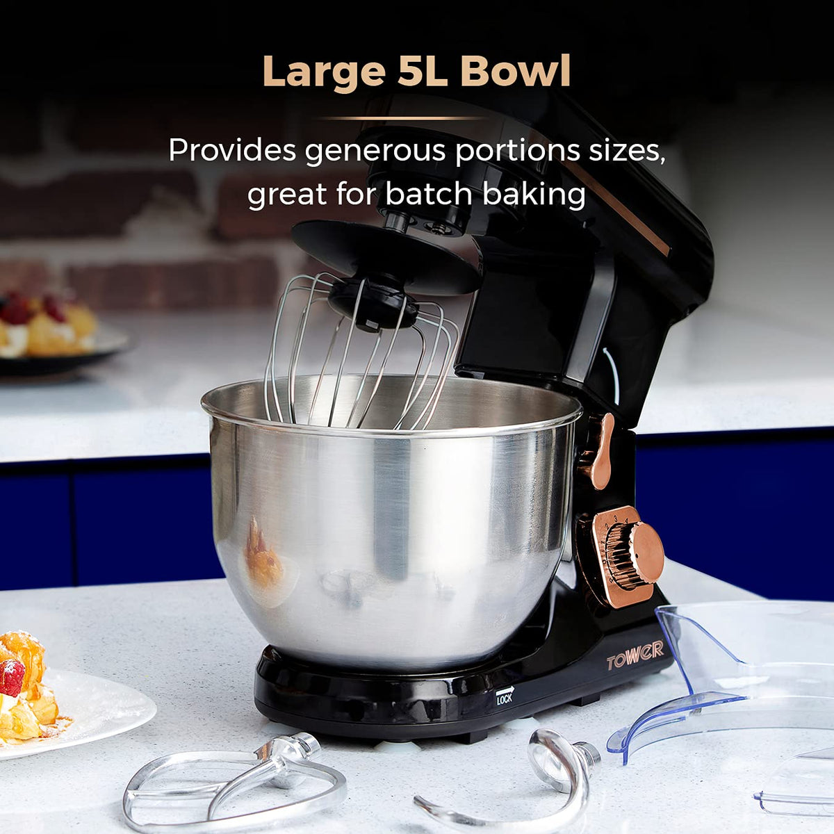 Stand Mixer 5.3 Qt 6 Speeds Pulse Function 1000W Rose Gold