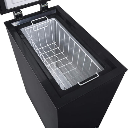 Chest Freezer 2.1 cu ft Slimline Compact Manual Defrost Black