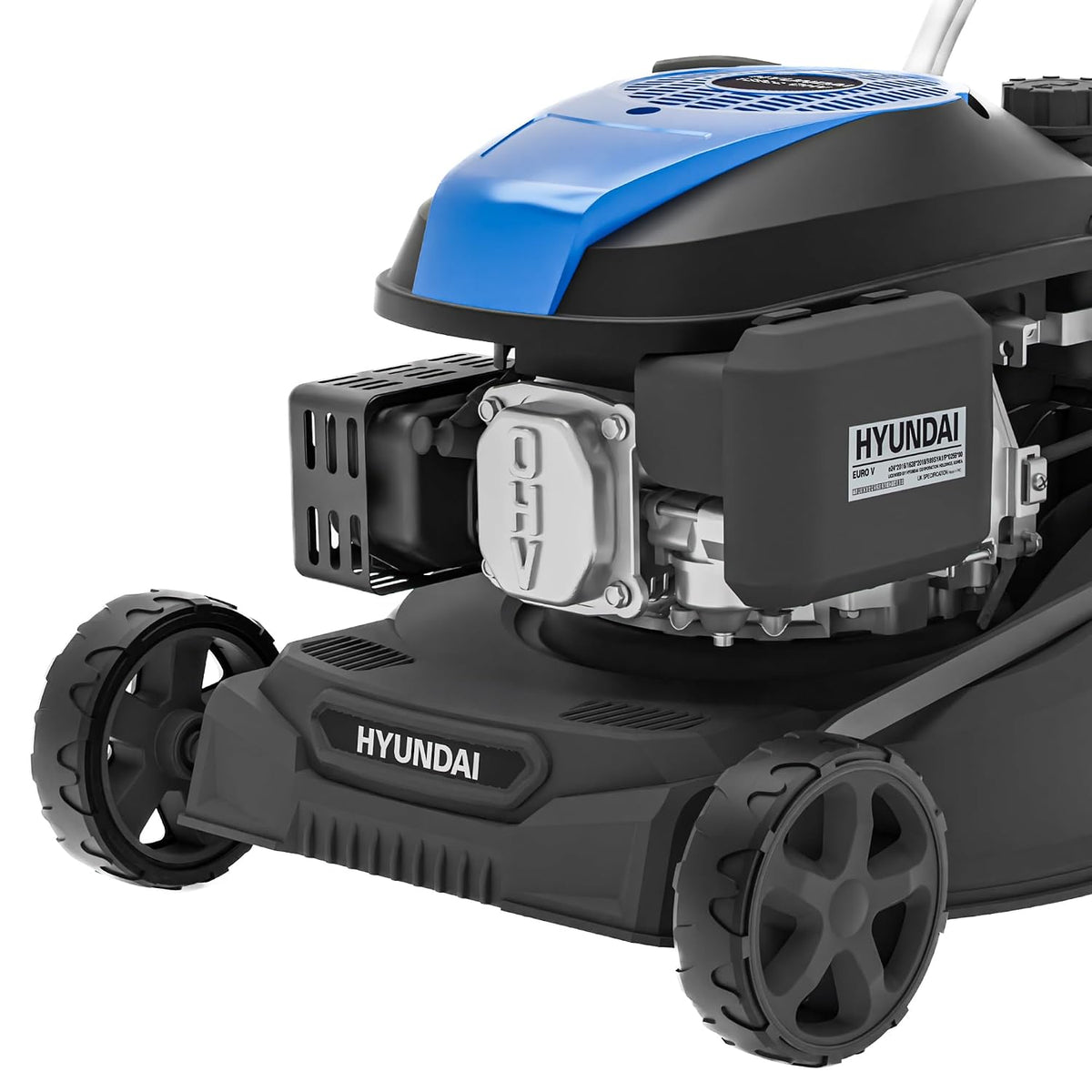 Petrol Lawn Mower 15.7in 139cc 7 Cutting Heights 1-3 in 10.6 Gal Grass Bag Black