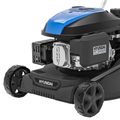 Petrol Lawn Mower 15.7in 139cc 7 Cutting Heights 1-3 in 10.6 Gal Grass Bag Black