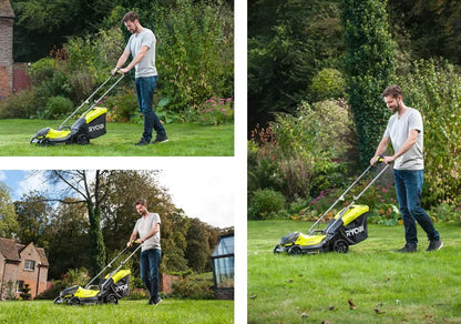 Cordless Lawnmower And Grass Trimmer Twin Kit 13in 9.8in 18V Green