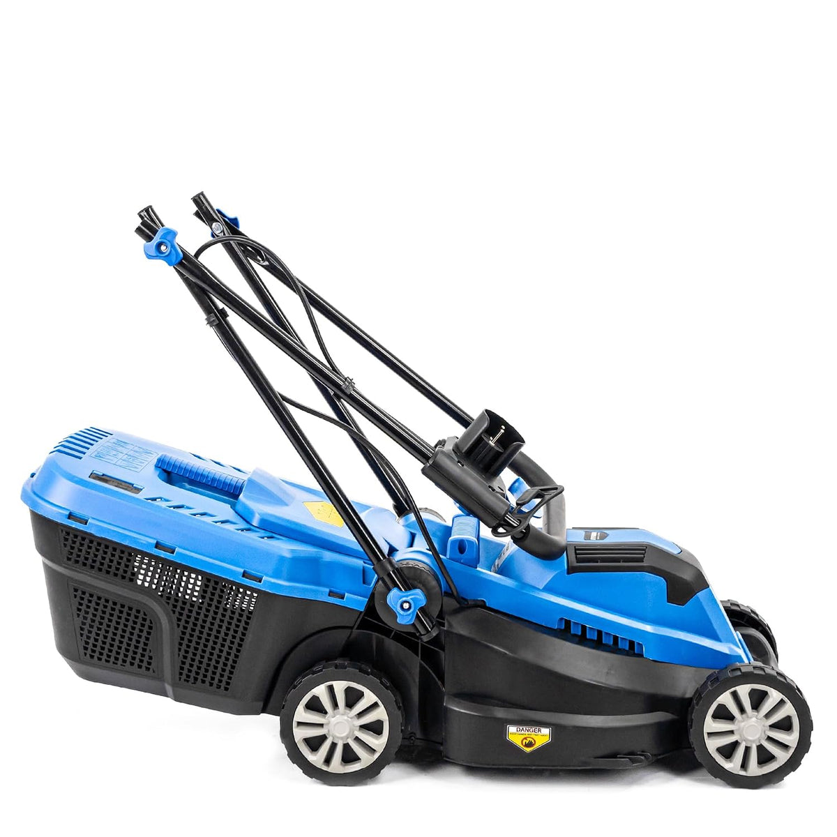 Corded Electric Lawn Mower 13in 1300W 7.9 Gal Grass Box 3 Heights Blue