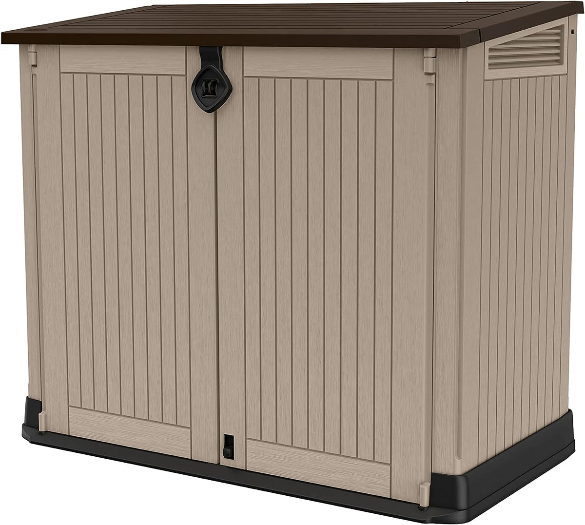 Outdoor Garden Storage Shed 223.2 Gal Top And Front Opening Beige Brown