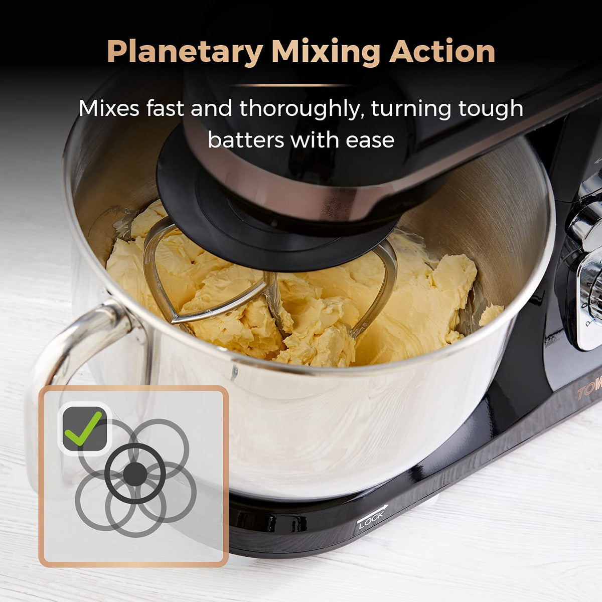 Stand Mixer 5.3 Qt 6 Speeds Pulse Function 1000W Rose Gold