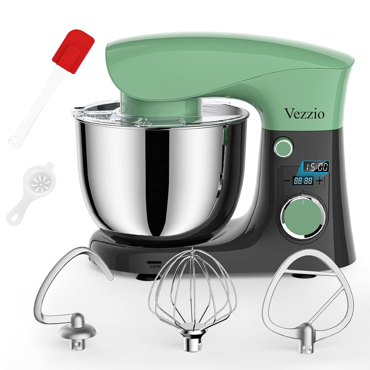 Stand Mixer 1500W 10 Speeds 5.8 Qt Tilt-Head Greengray