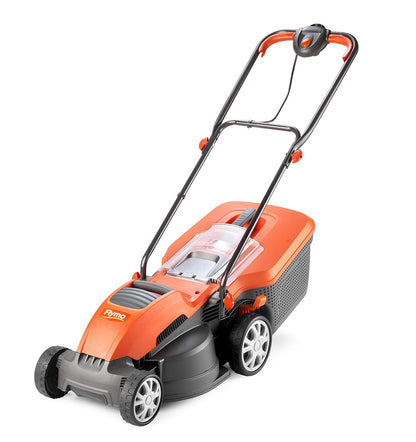 Corded Electric Hover Lawn Mower 1500W 14.2in 10.6 Gal 5 Heights Orange Gray