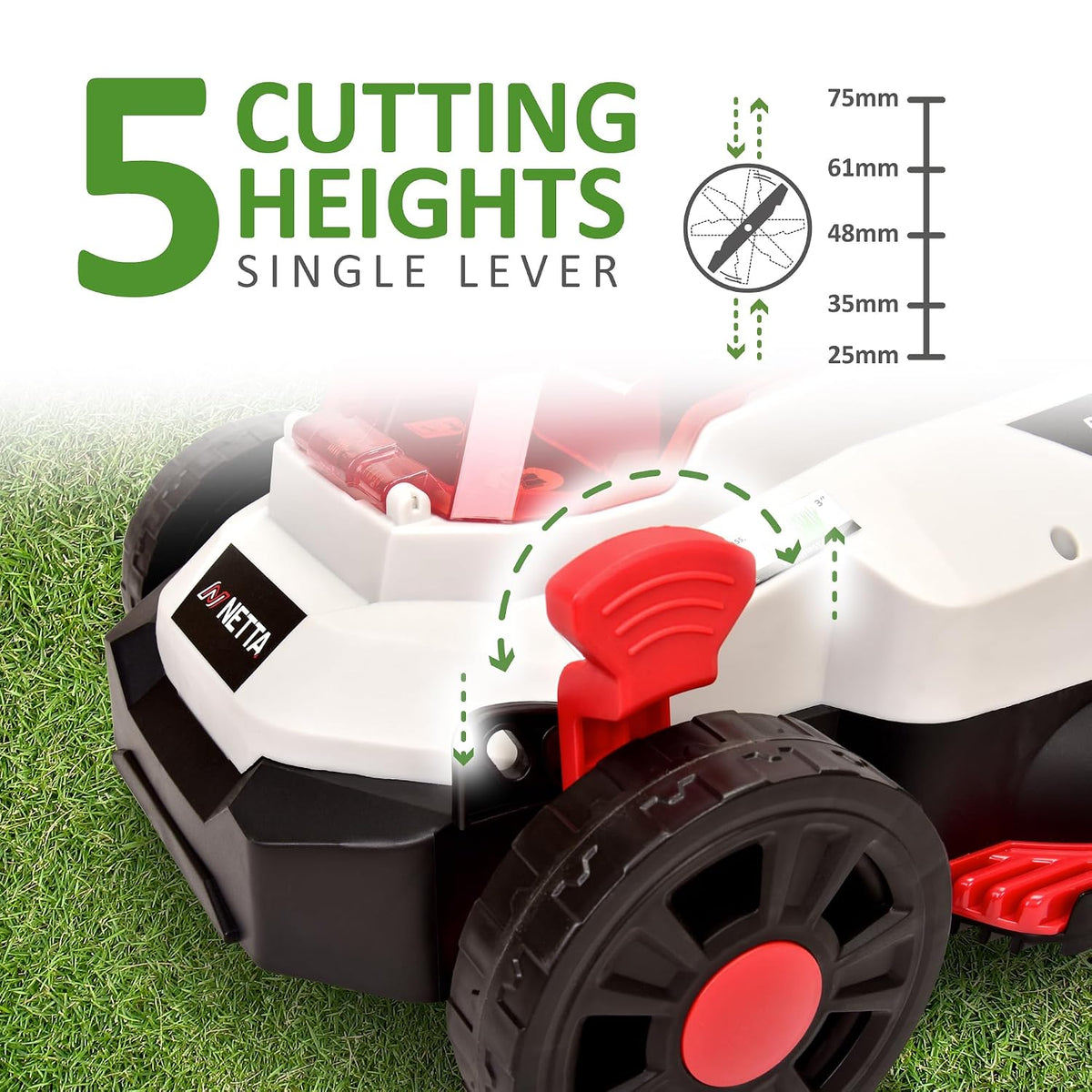 Cordless Lawn Mower 13in 20V 4.0Ah Brushless Motor White