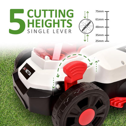 Cordless Lawn Mower 13in 20V 4.0Ah Brushless Motor White