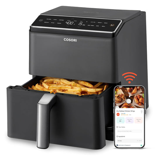 Dual Blaze Air Fryer 6.8 Qt Top & Bottom Heating No Shaking Black