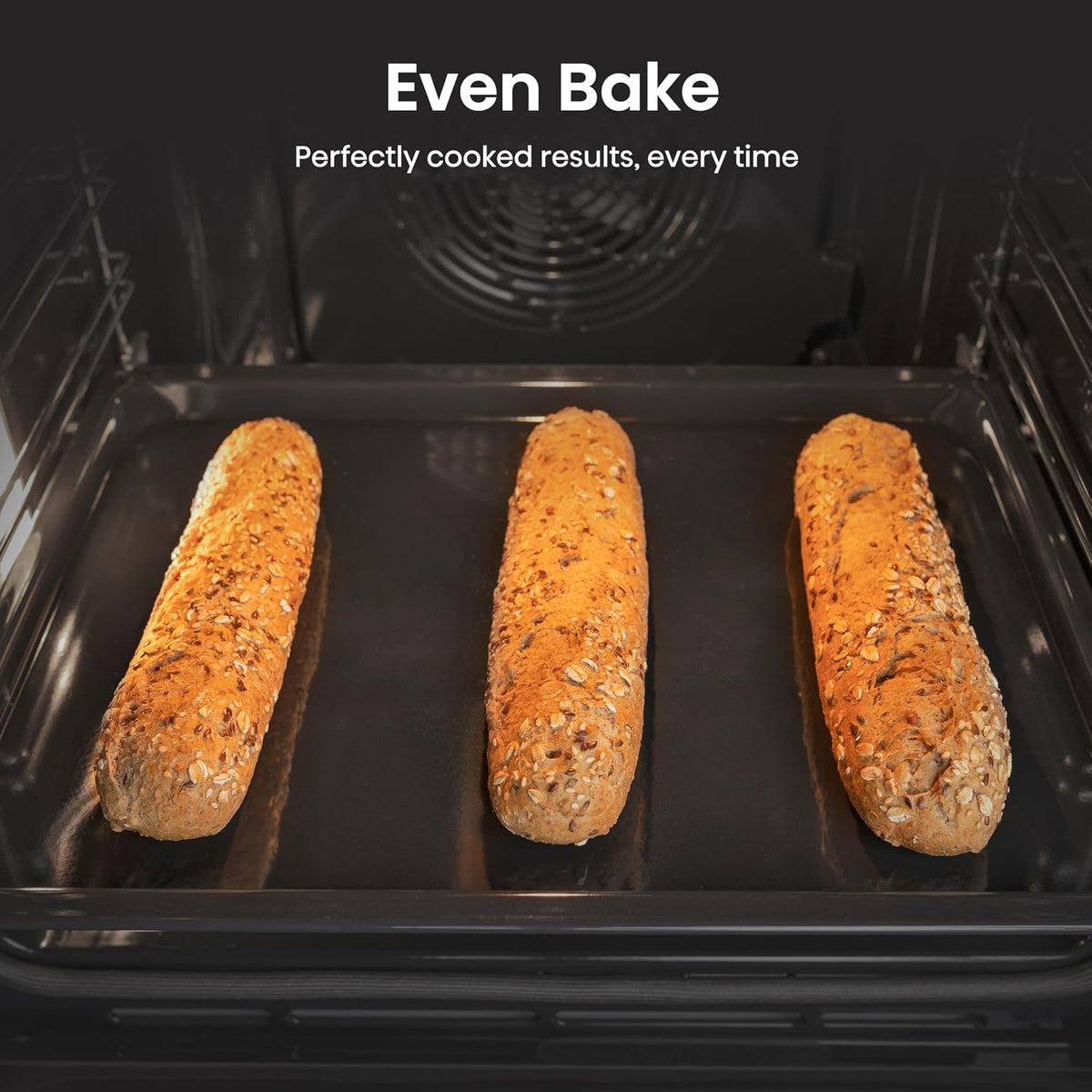 Electric Cooker 2.4 cu ft/1.5 cu ft Double Oven Air Fry Mode Ceramic Hob Black
