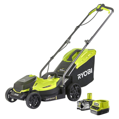 Cordless Lawnmower And Grass Trimmer Twin Kit 13in 9.8in 18V Green