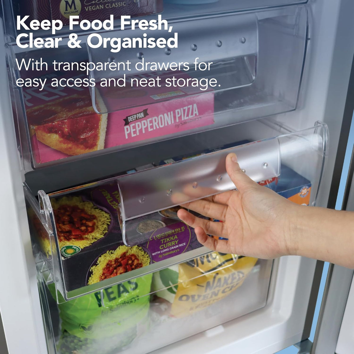Freestanding Under Counter Freezer 3.2 cu ft Reversible Door Silver