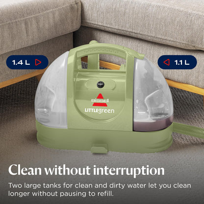 Portable Spot Cleaner 7800Pa Suction Dual Tank 1.5 Qt Green