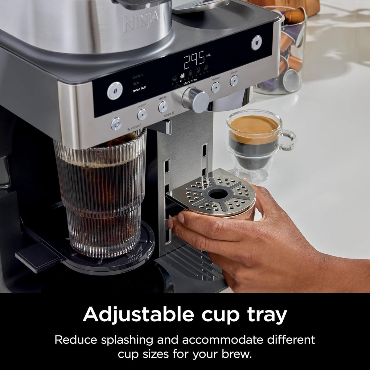 2-in-1 Filter Coffee And Pod Capsule Machine 1.9 Qt Built-in Milk Frother Black